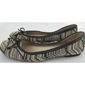 STUART WEITZMAN Black Ivory Woven Ballet Flats Womens Size 8 Skimmers